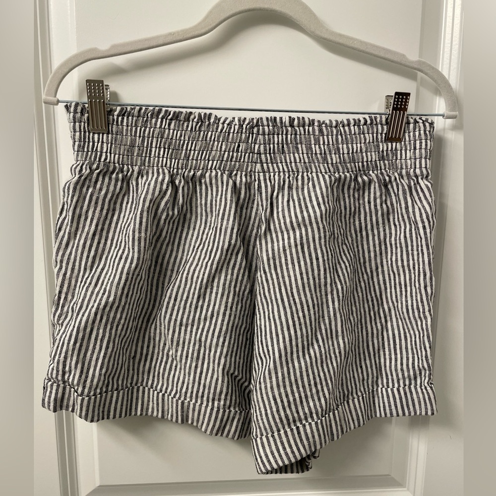 Reformation Linen Striped Shorts